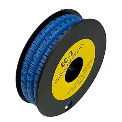 Grippes (6) Cable Marker 3.6mm to 5.2mm Color Blue 1roll 500pcs EC-2B
