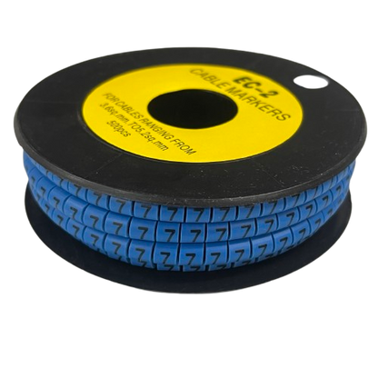 Grippes (7) Cable Marker 3.6mm to 5.2mm Color Blue 1roll 500pcs EC-2B