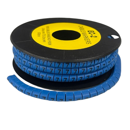 Grippes (7) Cable Marker 3.6mm to 5.2mm Color Blue 1roll 500pcs EC-2B
