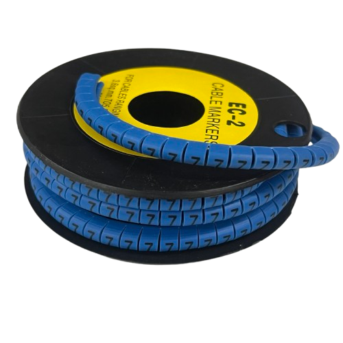 Grippes (7) Cable Marker 3.6mm to 5.2mm Color Blue 1roll 500pcs EC-2B