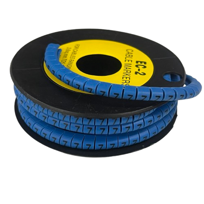 Grippes (7) Cable Marker 3.6mm to 5.2mm Color Blue 1roll 500pcs EC-2B