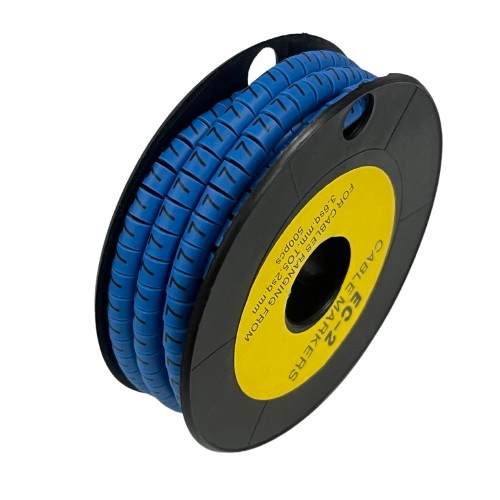 Grippes (7) Cable Marker 3.6mm to 5.2mm Color Blue 1roll 500pcs EC-2B