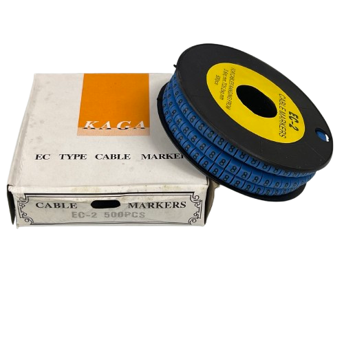 Grippes (8) Cable Marker 3.6mm to 5.2mm Color Blue 1roll 500pcs EC-2B