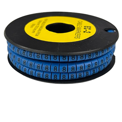 Grippes (8) Cable Marker 3.6mm to 5.2mm Color Blue 1roll 500pcs EC-2B