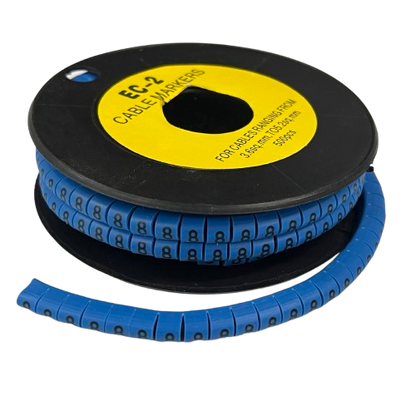 Grippes (8) Cable Marker 3.6mm to 5.2mm Color Blue 1roll 500pcs EC-2B