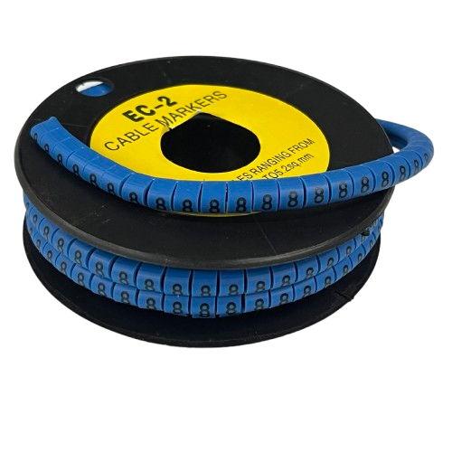 Grippes (8) Cable Marker 3.6mm to 5.2mm Color Blue 1roll 500pcs EC-2B