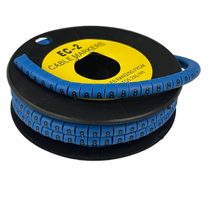 Grippes (8) Cable Marker 3.6mm to 5.2mm Color Blue 1roll 500pcs EC-2B