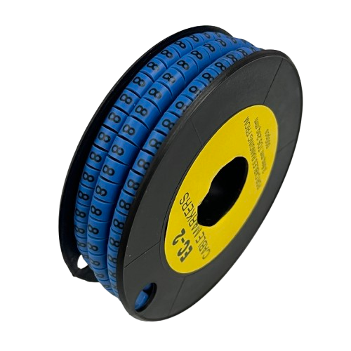 Grippes (8) Cable Marker 3.6mm to 5.2mm Color Blue 1roll 500pcs EC-2B