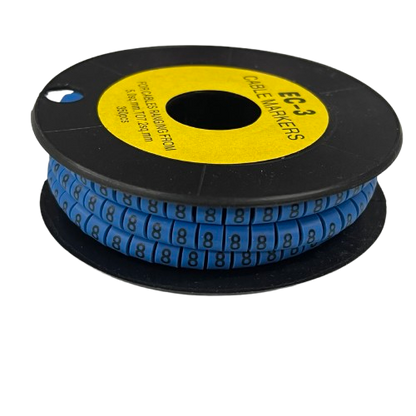 Grippes (8) Cable Marker 5.0mm to 7.2mm (350pcs) Blue   EC-3B(8)