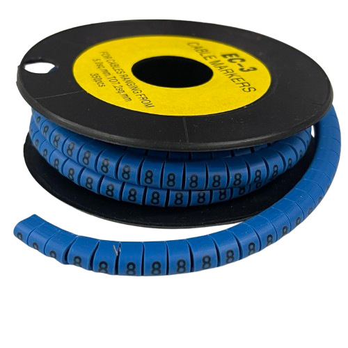 Grippes (8) Cable Marker 5.0mm to 7.2mm (350pcs) Blue   EC-3B(8)