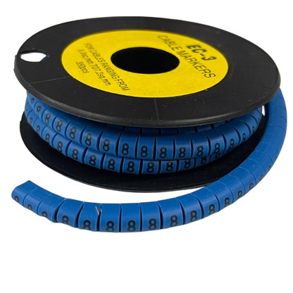 Grippes (8) Cable Marker 5.0mm to 7.2mm (350pcs) Blue   EC-3B(8)