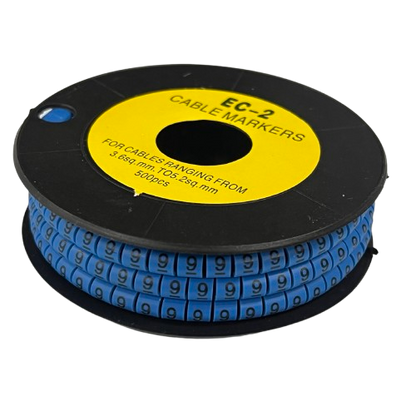 Grippes (9) Cable Marker 3.6mm to 5.2mm Color Blue 1roll 500pcs EC-2B