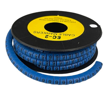 Grippes (9) Cable Marker 3.6mm to 5.2mm Color Blue 1roll 500pcs EC-2B