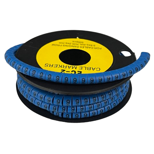Grippes (9) Cable Marker 3.6mm to 5.2mm Color Blue 1roll 500pcs EC-2B