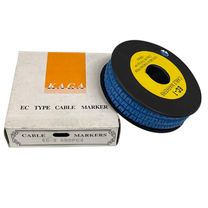 Grippes (A) Cable Marker 3.6mm to 5.2mm Color Blue 1roll 500pcs EC-2B