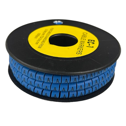 Grippes (A) Cable Marker 3.6mm to 5.2mm Color Blue 1roll 500pcs EC-2B