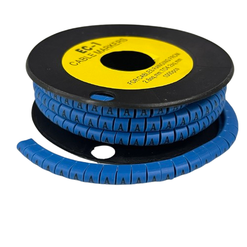 Grippes (A) Cable Marker 3.6mm to 5.2mm Color Blue 1roll 500pcs EC-2B