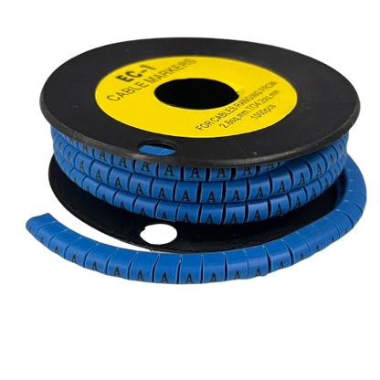 Grippes (A) Cable Marker 3.6mm to 5.2mm Color Blue 1roll 500pcs EC-2B