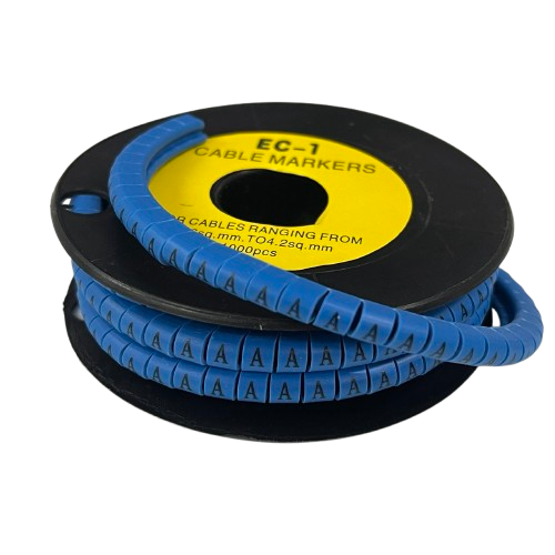 Grippes (A) Cable Marker 3.6mm to 5.2mm Color Blue 1roll 500pcs EC-2B