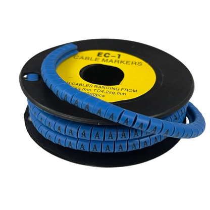 Grippes (A) Cable Marker 3.6mm to 5.2mm Color Blue 1roll 500pcs EC-2B