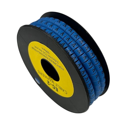 Grippes (A) Cable Marker 3.6mm to 5.2mm Color Blue 1roll 500pcs EC-2B