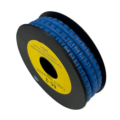 Grippes (A) Cable Marker 3.6mm to 5.2mm Color Blue 1roll 500pcs EC-2B