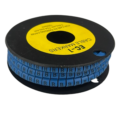 Grippes (B) Cable Marker 3.6mm to 5.2mm Color Blue 1roll 500pcs EC-2B