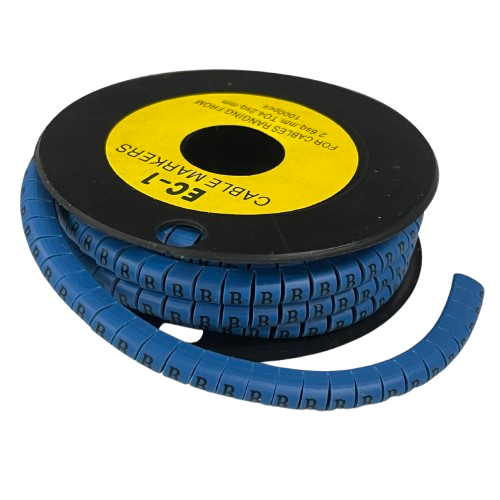 Grippes (B) Cable Marker 3.6mm to 5.2mm Color Blue 1roll 500pcs EC-2B
