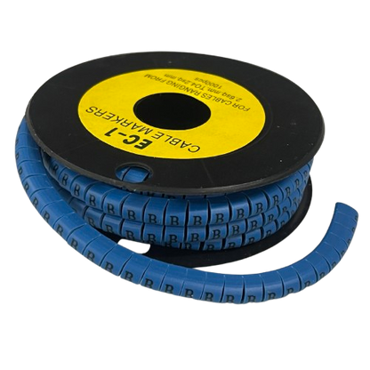 Grippes (B) Cable Marker 3.6mm to 5.2mm Color Blue 1roll 500pcs EC-2B
