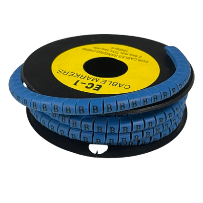 Grippes (B) Cable Marker 3.6mm to 5.2mm Color Blue 1roll 500pcs EC-2B