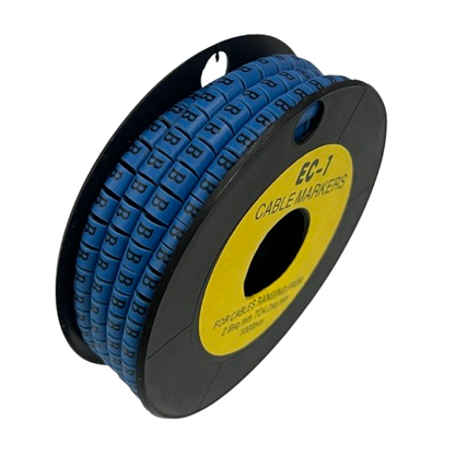 Grippes (B) Cable Marker 3.6mm to 5.2mm Color Blue 1roll 500pcs EC-2B