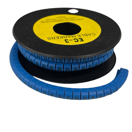 Grippes (B) Cable Marker 5.0mm to 7.2mm (350pcs) Blue   EC-3B(B)