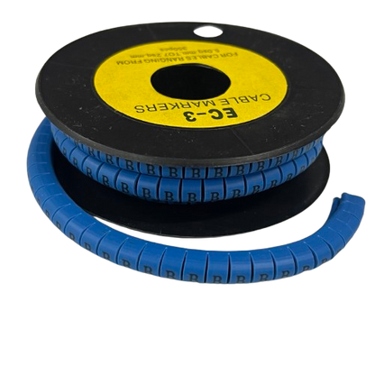 Grippes (B) Cable Marker 5.0mm to 7.2mm (350pcs) Blue   EC-3B(B)