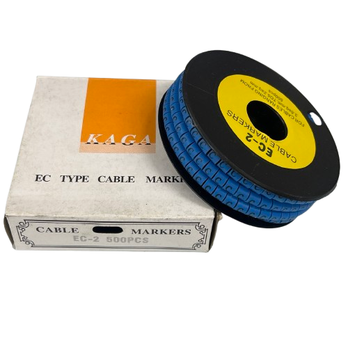 Grippes (C) Cable Marker 3.6mm to 5.2mm Color Blue 1roll 500pcs EC-2B