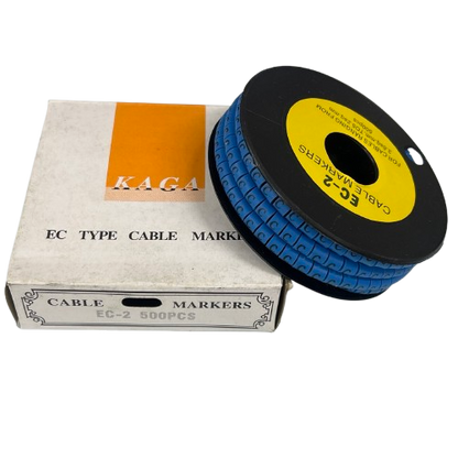 Grippes (C) Cable Marker 3.6mm to 5.2mm Color Blue 1roll 500pcs EC-2B