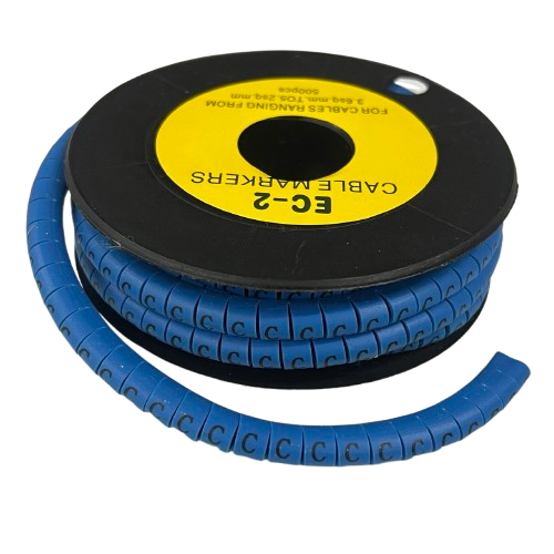 Grippes (C) Cable Marker 3.6mm to 5.2mm Color Blue 1roll 500pcs EC-2B