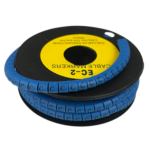 Grippes (C) Cable Marker 3.6mm to 5.2mm Color Blue 1roll 500pcs EC-2B