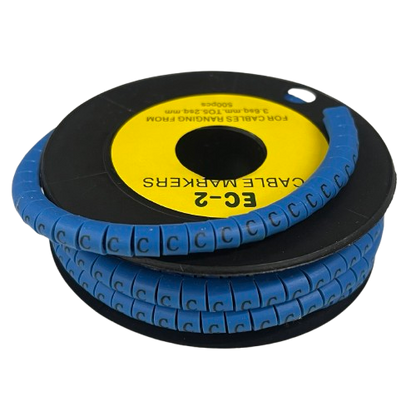 Grippes (C) Cable Marker 3.6mm to 5.2mm Color Blue 1roll 500pcs EC-2B