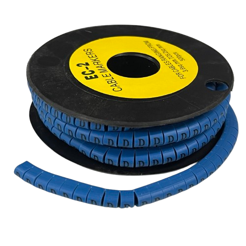 Grippes (D) Cable Marker 3.6mm to 5.2mm Color Blue 1roll 500pcs EC-2B