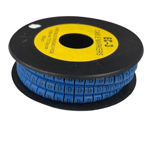 Grippes (D) Cable Marker 5.0mm to 7.2mm  (350pcs) Blue   EC-3B(D)