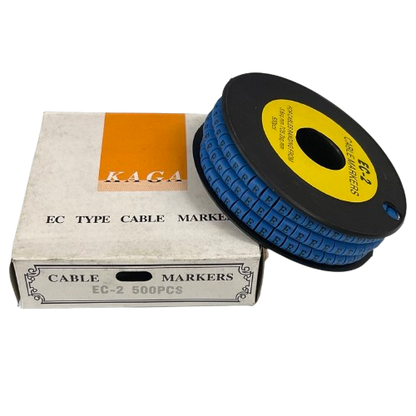 Grippes (E) Cable Marker 3.6mm to 5.2mm Color Blue 1roll 500pcs EC-2B