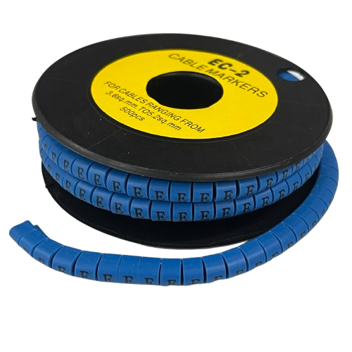 Grippes (E) Cable Marker 3.6mm to 5.2mm Color Blue 1roll 500pcs EC-2B