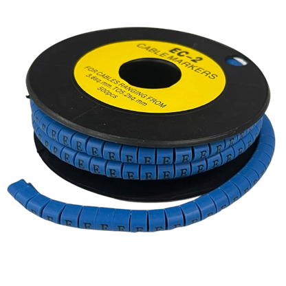 Grippes (E) Cable Marker 3.6mm to 5.2mm Color Blue 1roll 500pcs EC-2B