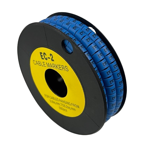 Grippes (E) Cable Marker 3.6mm to 5.2mm Color Blue 1roll 500pcs EC-2B