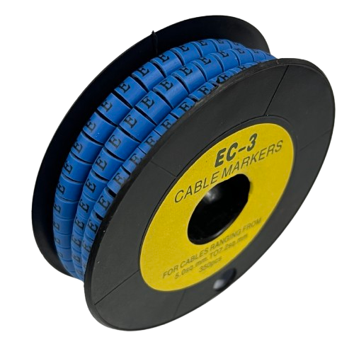 Grippes (E) Cable Marker 5.0mm to 7.2mm (350pcs) Blue    EC-3B(E)