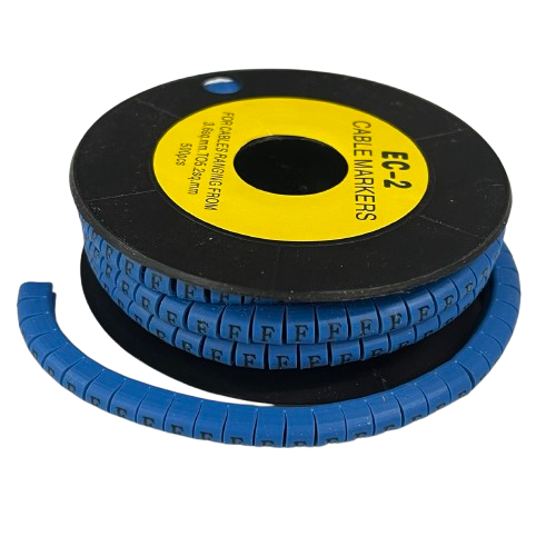 Grippes (F) Cable Marker 3.6mm to 5.2mm Color Blue 1roll 500pcs EC-2B