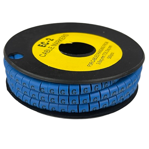 Grippes (G) Cable Marker 3.6mm to 5.2mm Color Blue 1roll 500pcs EC-2B