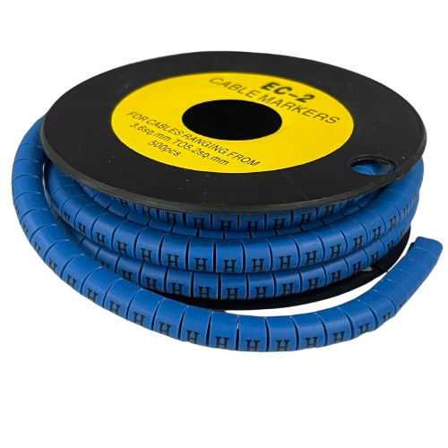 Grippes (H) Cable Marker 3.6mm to 5.2mm Color Blue 1roll 500pcs EC-2B