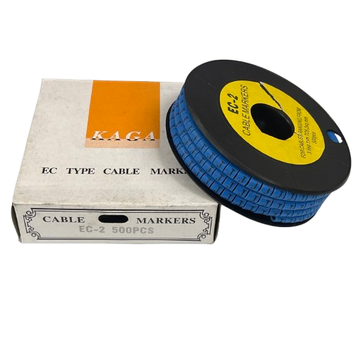 Grippes (J) Cable Marker 3.6mm to 5.2mm Color Blue 1roll 500pcs EC-2B