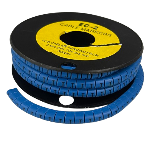 Grippes (J) Cable Marker 3.6mm to 5.2mm Color Blue 1roll 500pcs EC-2B